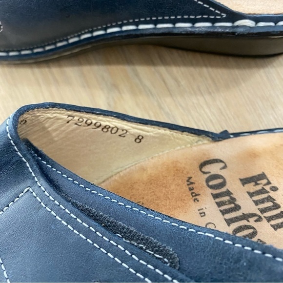 Finn Comfort Riad Blue Leather Sandals Shoes Double Adjustable Strap 36 - Picture 5 of 6